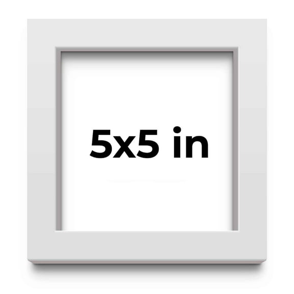 5x5 White Shadowbox Frame - Interior Size 5x5 by 1 Inches - Made to Display Items Up To 1 Inches Deep