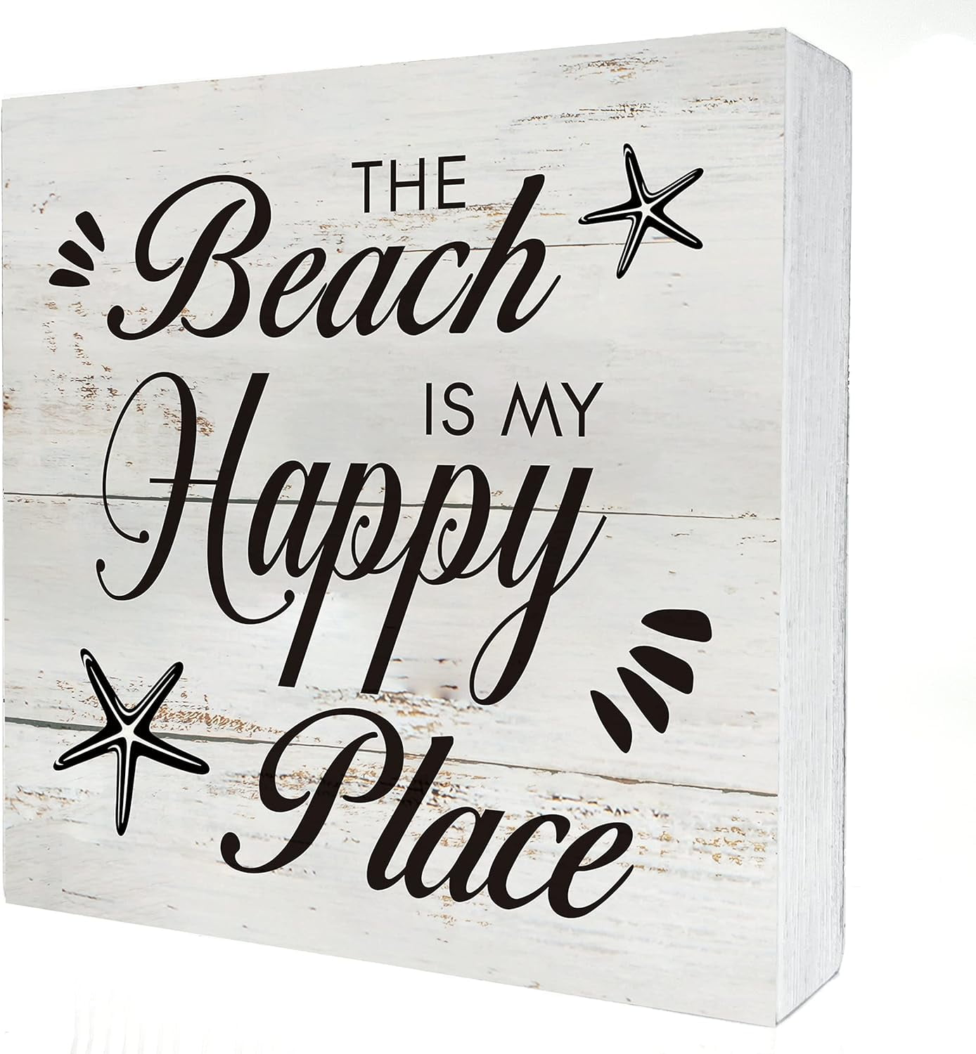 5x5 inch Beach House Wooden Box Sign Desk Decor Rustic the Beach is my ...