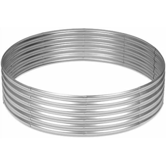 5x5x1ft Round Galvanized Raised Garden Beds Outdoor, Steel Fire Pit Ring Flower Planter Large Metal Above Ground Boxes Kit for Gardening Vegetables Outside