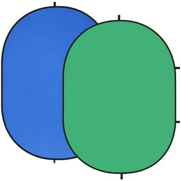 5x6.5ft(1.5x2m) Collapsible Backdrop Self Tape Blue Green Twist Flex Folding Pop up Backgrounds for Photoshoot, Headshots Photo, Video Calls