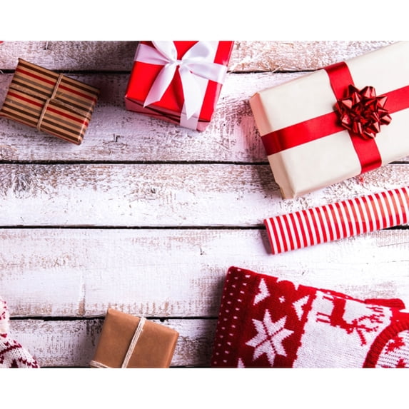 5x6.9ft Fabric Christmas Ornaments Photography Background Christmas Tree Wood Wall Photography Backdrop Photobooth Party Banner Decorations Photo Studio Props