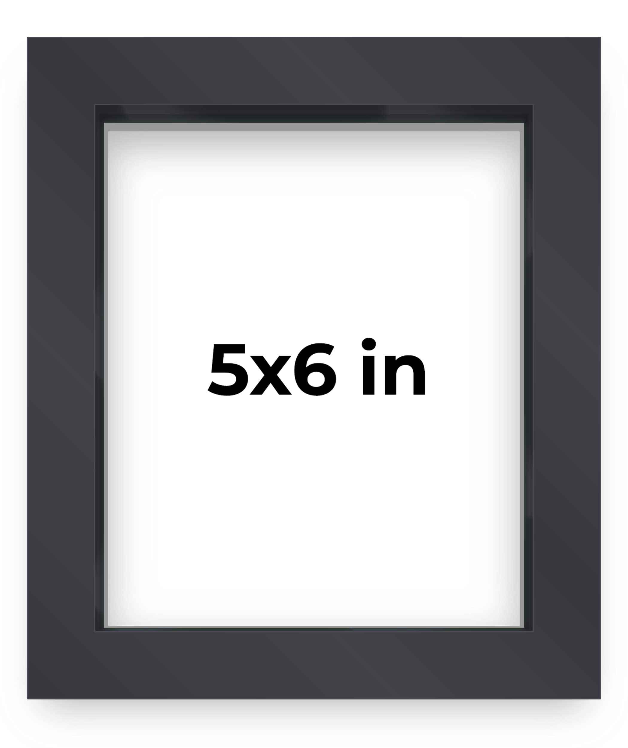 5x6 Black Shadowbox Frame - Interior Size 5x6 by 1 Inches - Made to ...