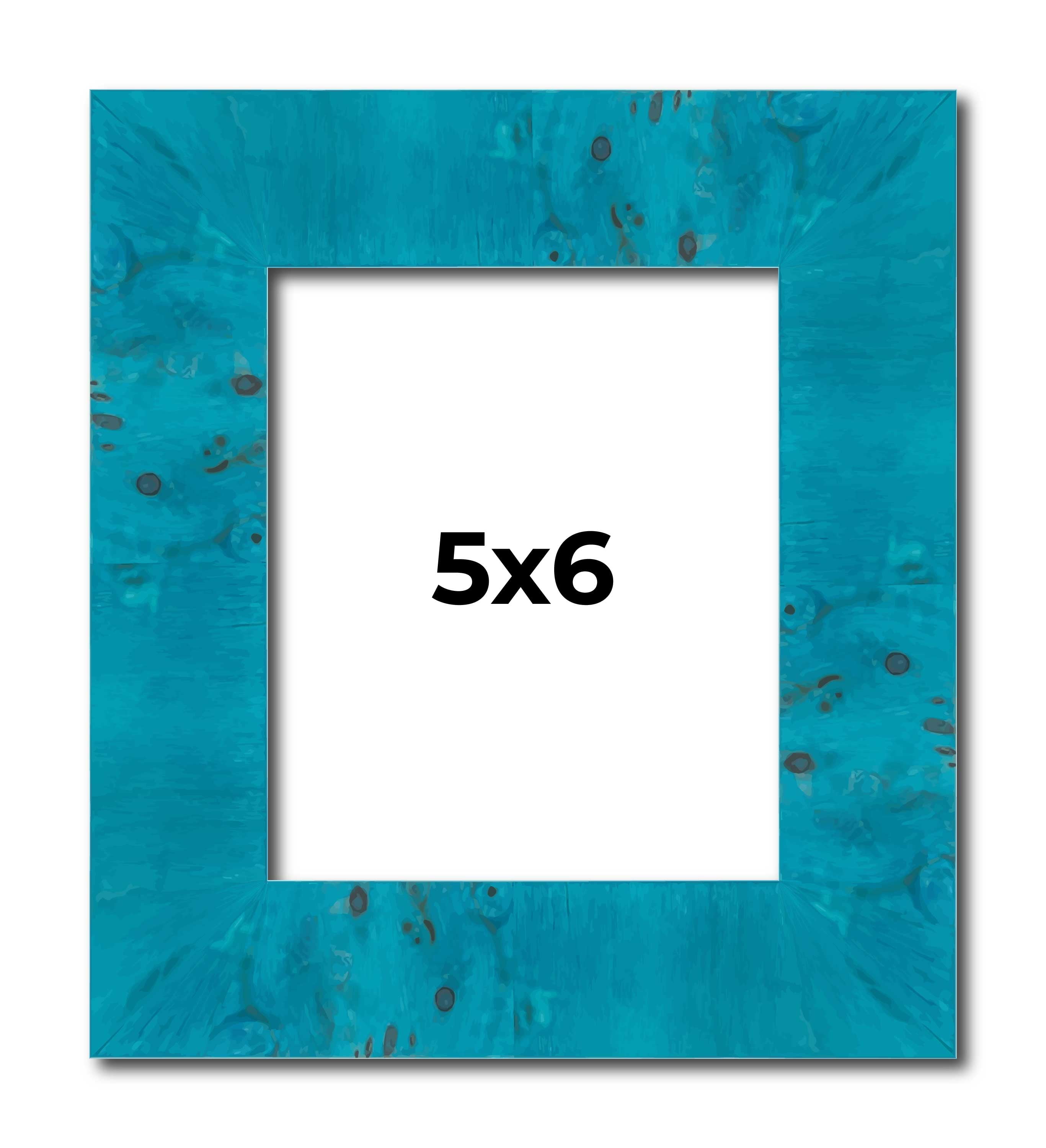 5x6 Frame Blue Teal Burl Wood Picture Frame | 1.75 Inch Moulding Width ...