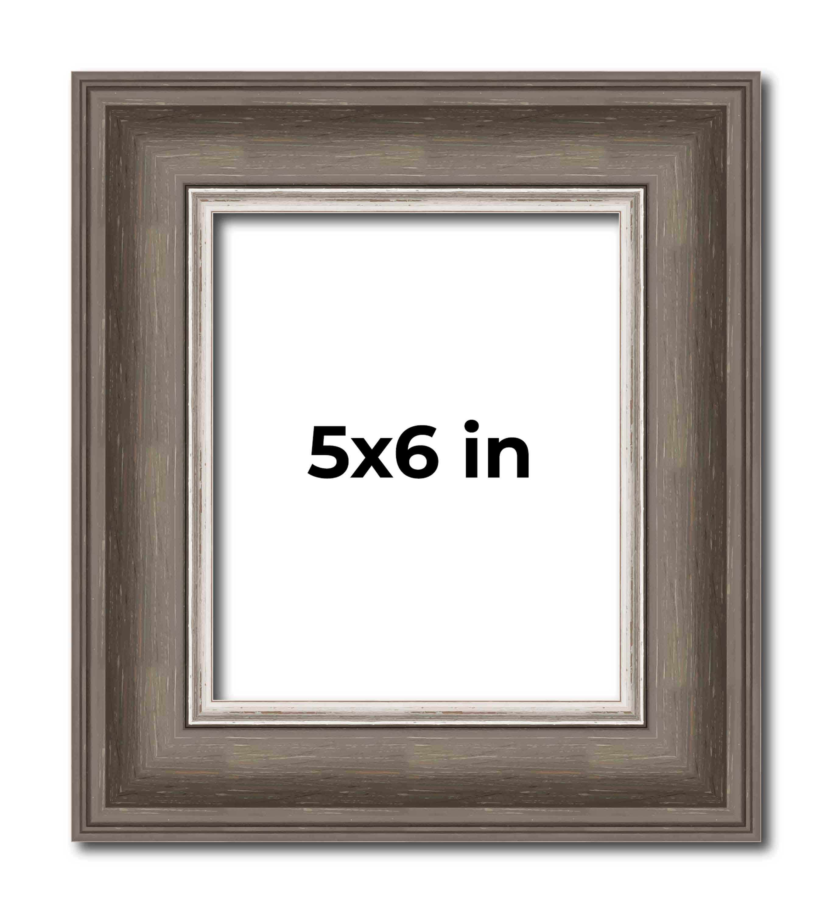 5x6 Frame Brown Solid Wood Picture Frame | 1.75 Inch Moulding Width ...