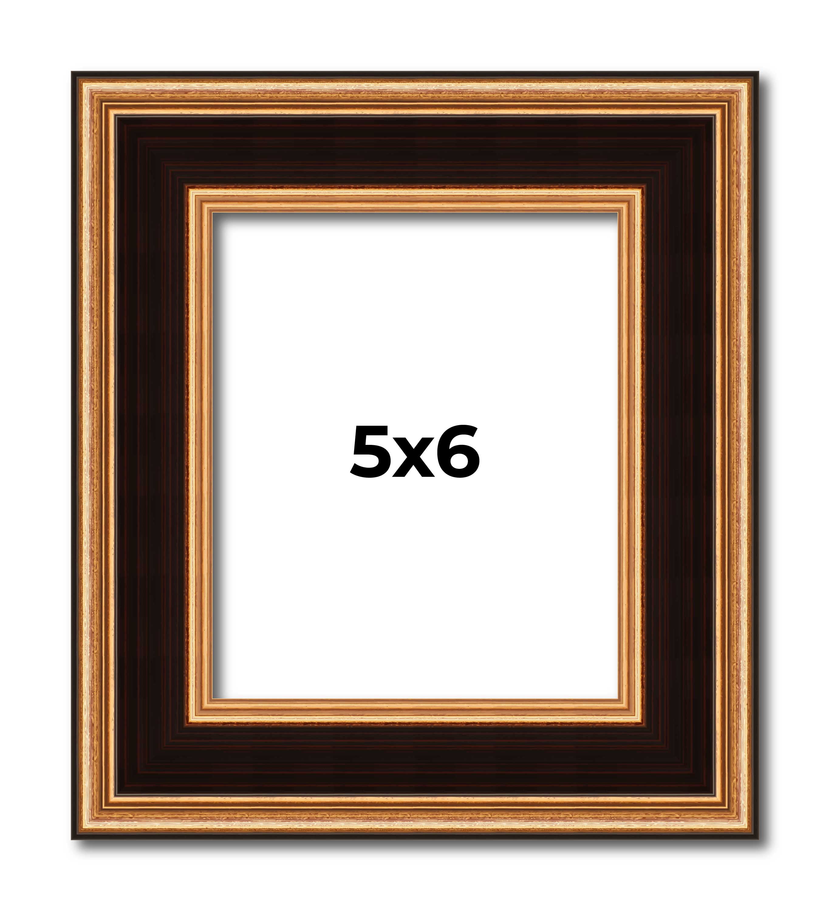 5x6 Frame Gold Brown Plein Air Vintage Solid Wood Picture Frame | 1.75 ...