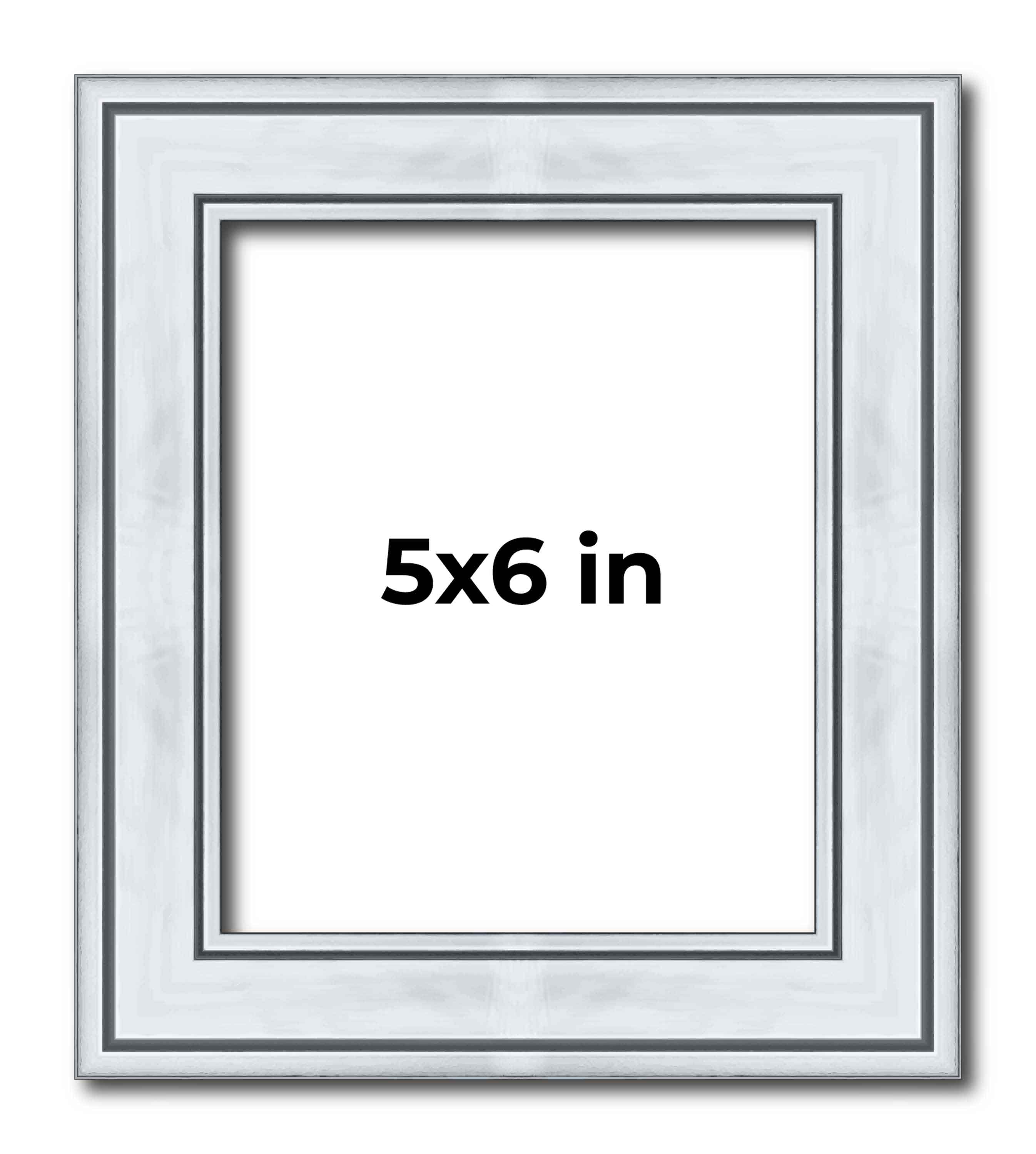 5x6 Frame Sterling Silver Solid Wood Picture Frame | 1.25 Inch Moulding ...