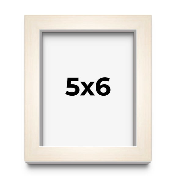 5x6 Frame White Wheat Solid Wood Picture Frame | Moulding Width 0.75 Inches | Interior Depth 0.5