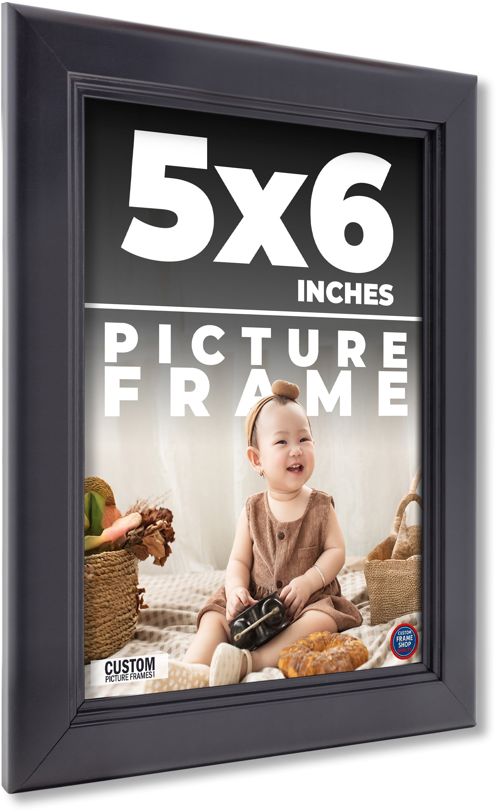 5x6 IN Frame Black Passaggi Solid Wood Picture Frame Width 1.5 Inches ...