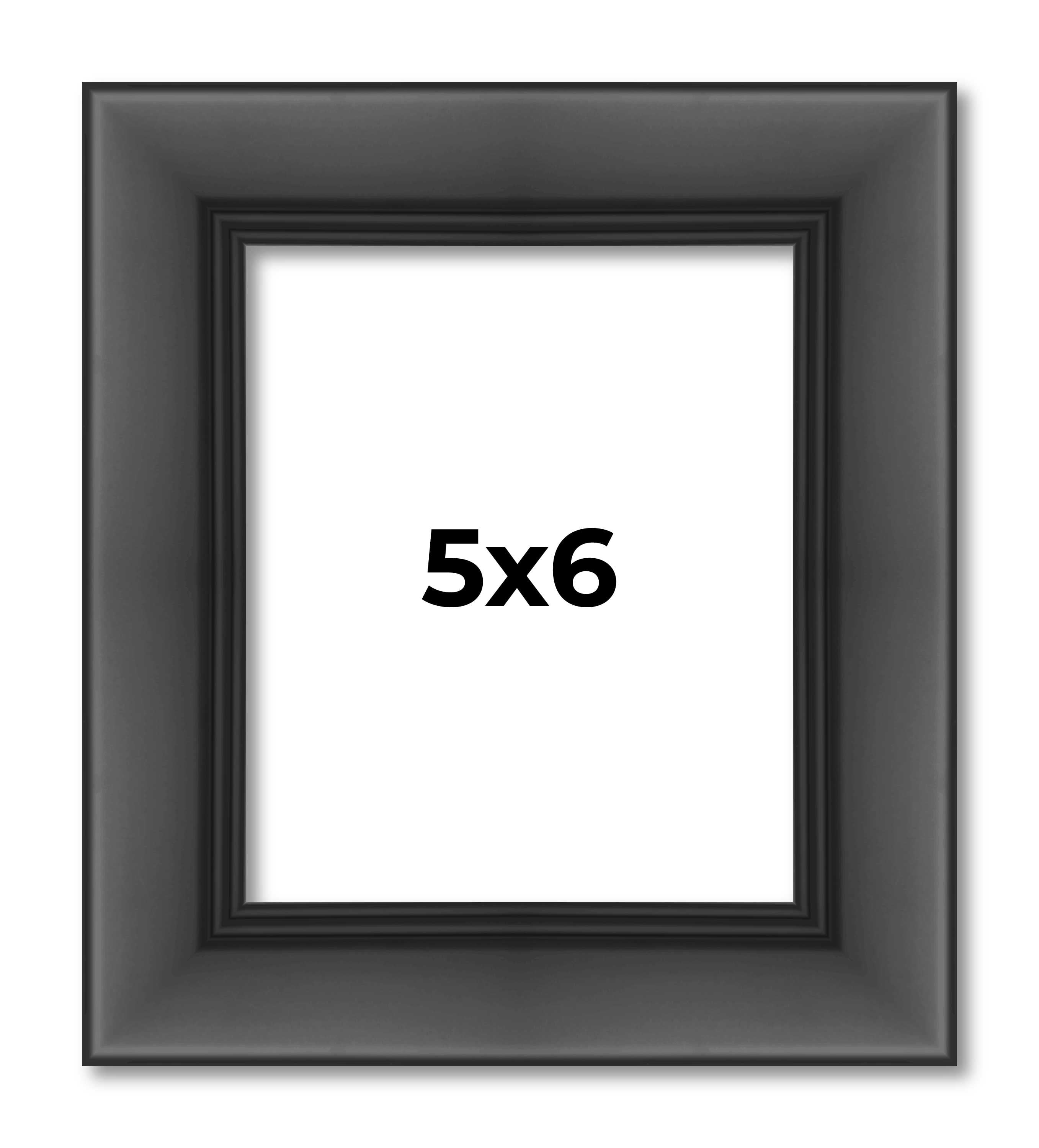 5x6 IN Frame Black Passaggi Solid Wood Picture Frame Width 1.5 Inches ...