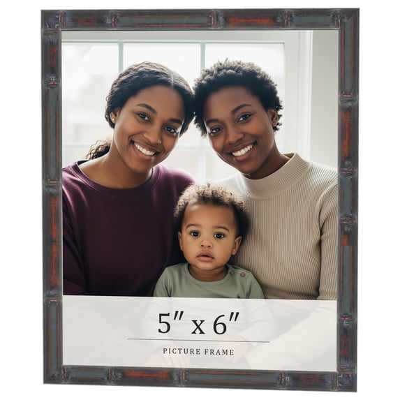 5x6 IN Frame Brown Bamboo with Dark Coffee/Walnut Finish | Solid Wood Picture Frame Width 0.75