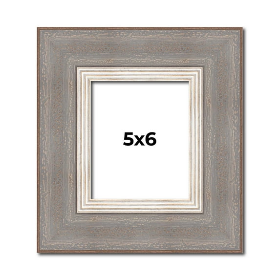 5x6 IN Frame Grey Real Wood Picture Frame Width 2.75 Inches | Interior Frame Depth 0.5 Inches |