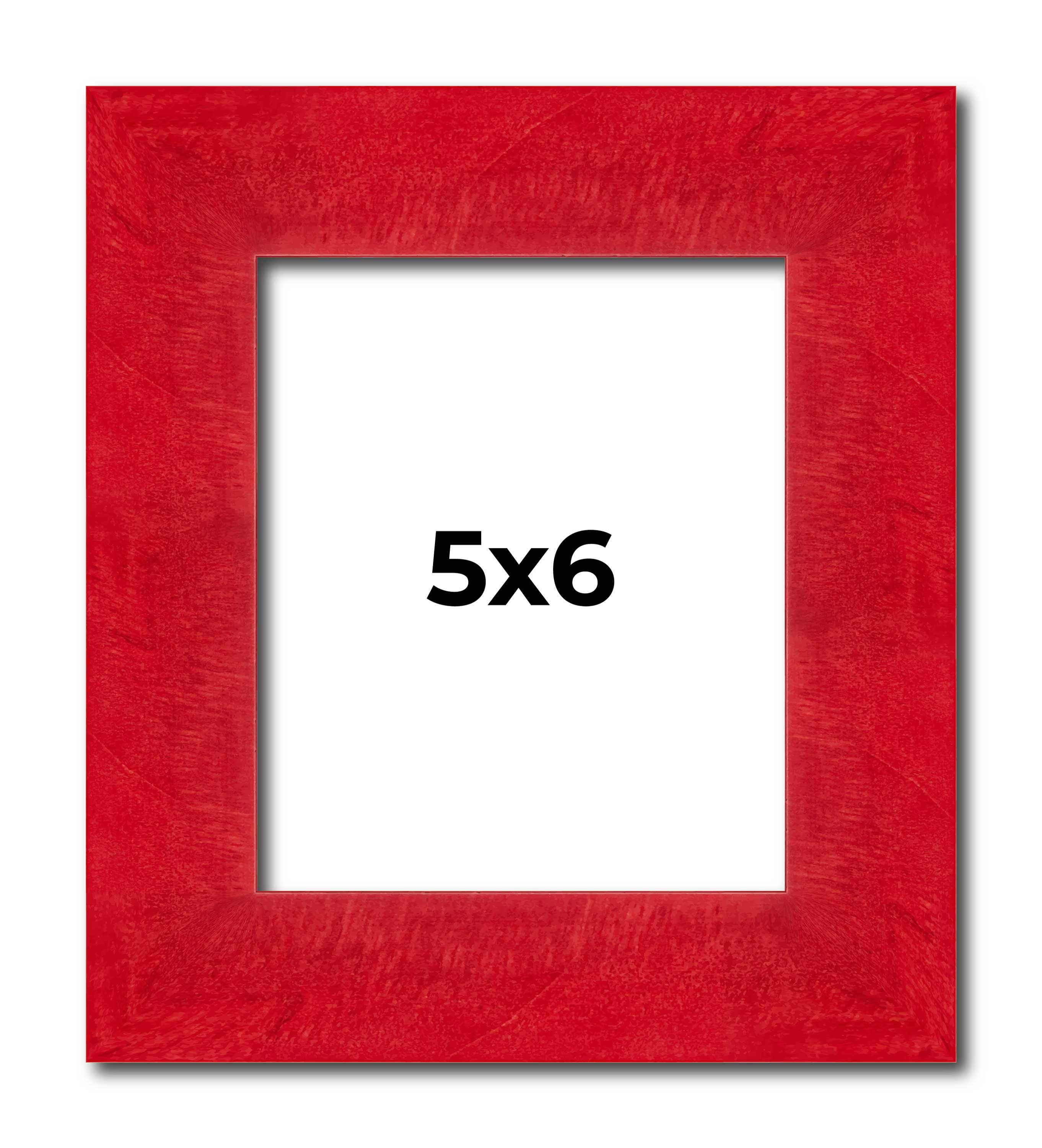5x6 IN Frame Red Burl Solid Wood Picture Frame Width 1.75 Inches ...