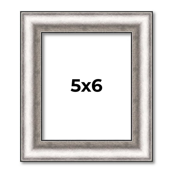 5x6 IN Frame Silver Real Wood Picture Frame Width 1.25 Inches | Interior Frame Depth 0.5 Inches |