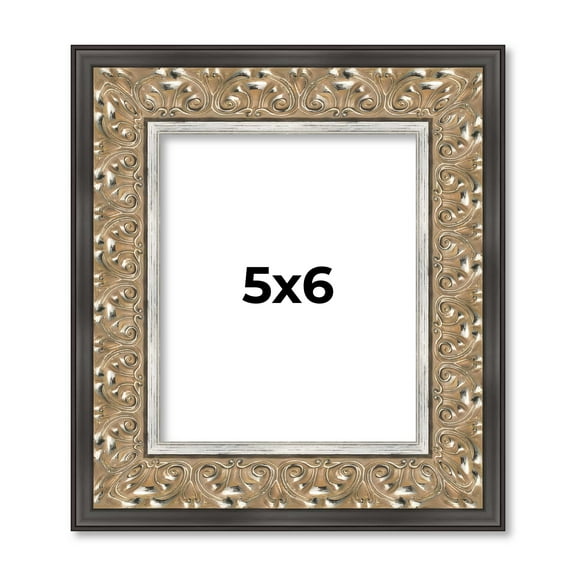 5x6 IN Frame Silver Real Wood Picture Frame Width 1.75 Inches | Interior Frame Depth 0.5 Inches |