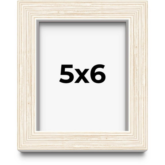 5x6 IN Shadow Box Frame White | 1.125 Inches Deep Real Wood Rustic Shadowbox Display Frame | UV