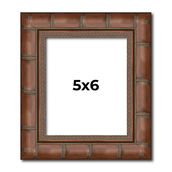 5x6 In Dark Brown Bamboo Real Wood Picture Frame Width 1.5 inches | Interior Frame Depth 0.5 inches