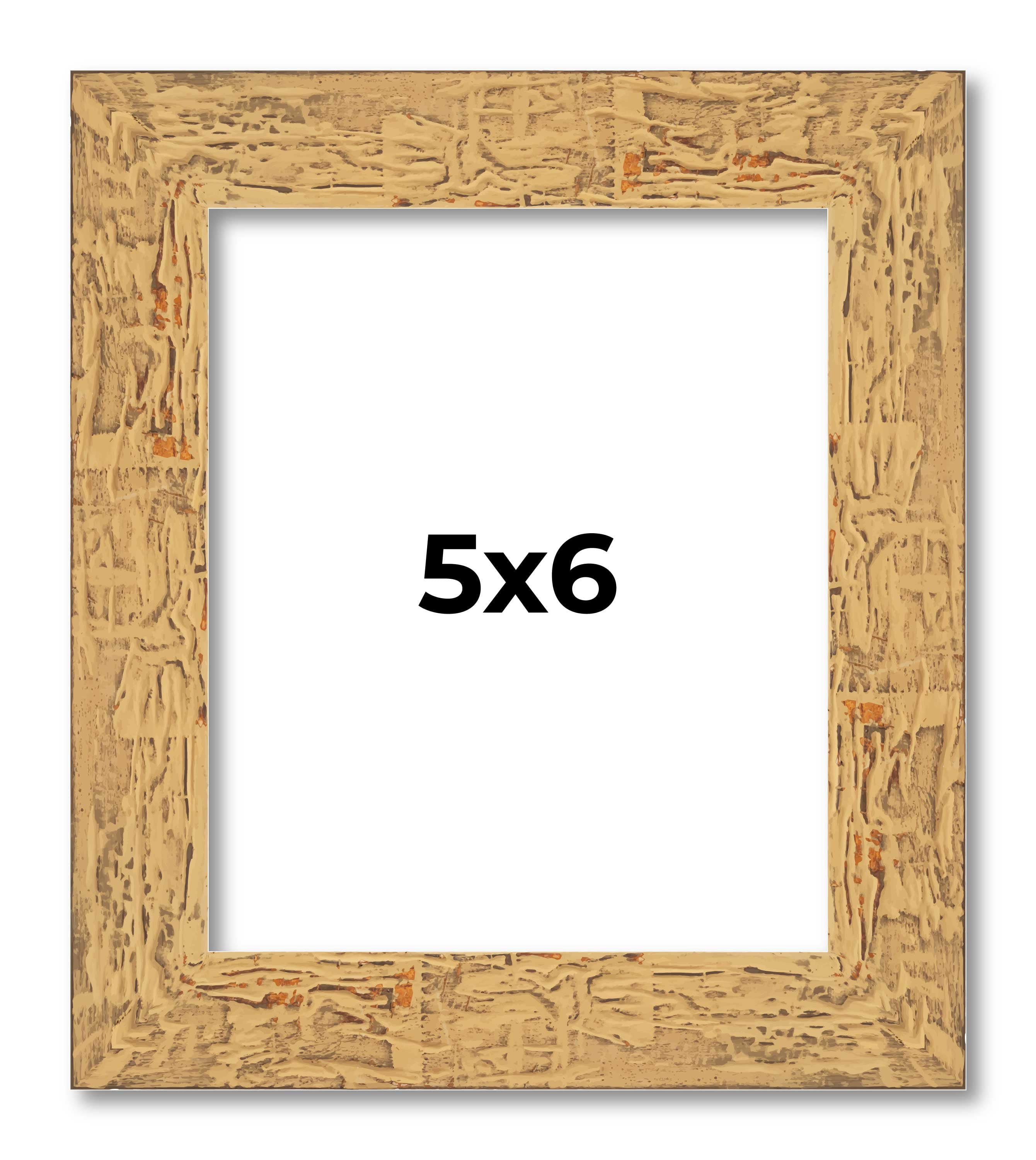 5x6 In Frame Beige Real Wood Picture Frame Width 1.25 inches | Interior ...