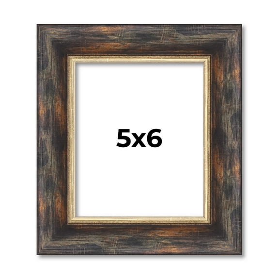 5x6 In Frame Gold Real Wood Picture Frame Width 1.5 inches | Interior Frame Depth 0.5 inches |