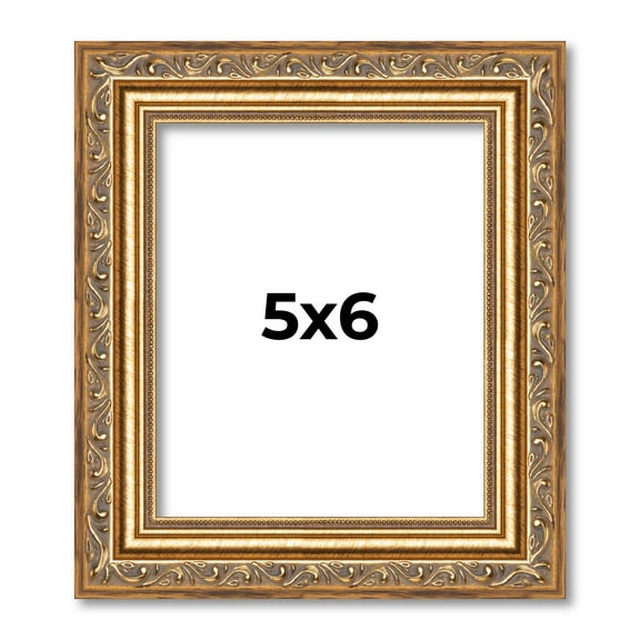 5x6 In Frame Gold Solid Wood Picture Frame Width 1.25 Inches | Interior Frame Depth 0.375 Inches |