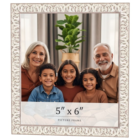 5x6 In Frame White Real Wood Picture Frame Width 1.5 inches | Interior Frame Depth 0.5 inches |
