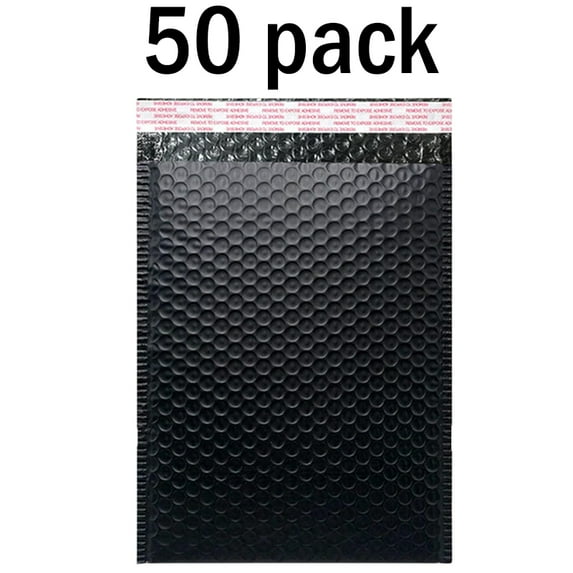 5x6 Inch Polyethylene Bubble Fill Courier Bags, 25/50 pcs per pack, Black Metallic Bubble Mailers, Eyelash Shipping Envelopes, Jewelry Packaging, Gift Packaging