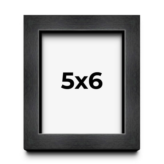 5x6 Shadow Box Frame Grey Charcoal Black | 0.875 Inches Deep | Solid Wood Shadowbox Display Frame |