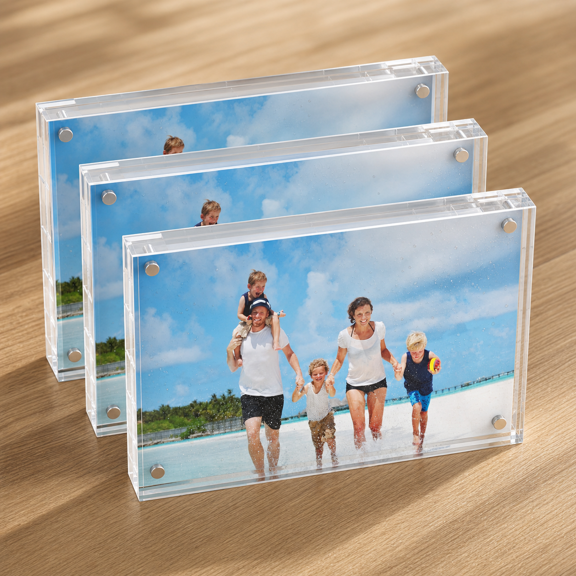 5x7" 3 Pack Frameless Transparent Photo Frame