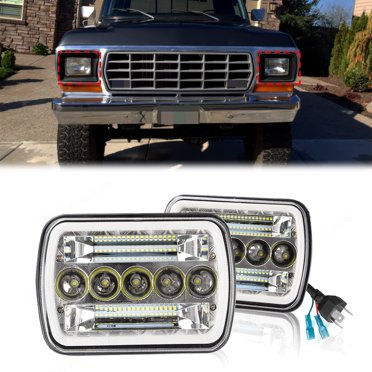 Ridroid 5x7/7x6 LED Headlight With DRL & Halo – Hi/Lo Beam For Ford F-150, Ranger, Bronco