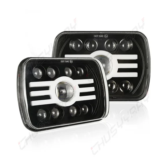5x7 7x6 LED Headlights Compatible for Chevy Corvette C4 1984-1996 8000LM High 5600LM Low 6000K White, IP67 Plug and Play 2PCS
