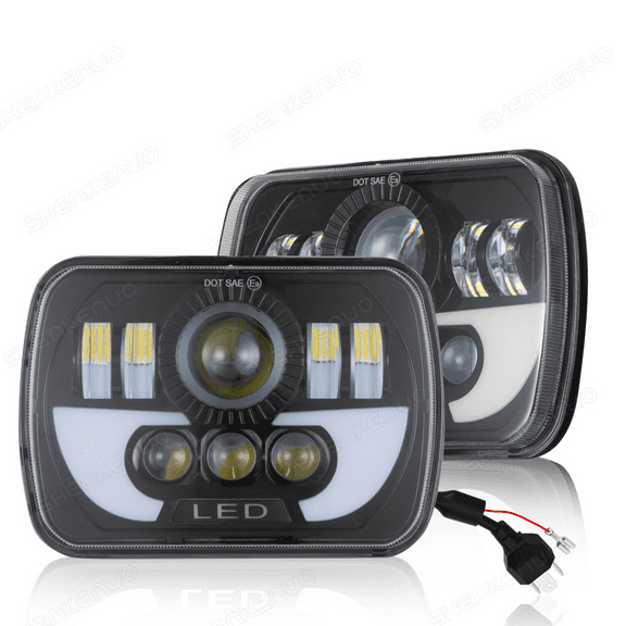 5x7" 7x6" Square LED Headlight High-Low Beam DRL for Ford E-150 E-250 E-350 2pcs