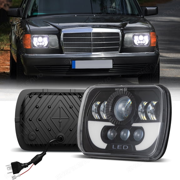 5x7" 7x6" Square LED Headlight High-Low Beam DRL for Jeep Wrangler YJ XJ