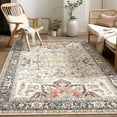 thumbnail image 1 of Toyoso 5x7 Area Rug Big Carpet for Living Room Bedroom Home Decor Washable Oriental Vintage Floral Distressed Rugs Large Indoor Carpets with Non Slip Back for Dining Room Office Floor -Multi, 1 of 8