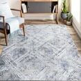 thumbnail image 1 of 5x7 Blue/grey Geometric Area Rug, Non-shedding, Stain , Fits Living Room Bedroom Dining Home Office Stylishly Loom & Stain-, Adds Elegance To Different Rooms, 1 of 2