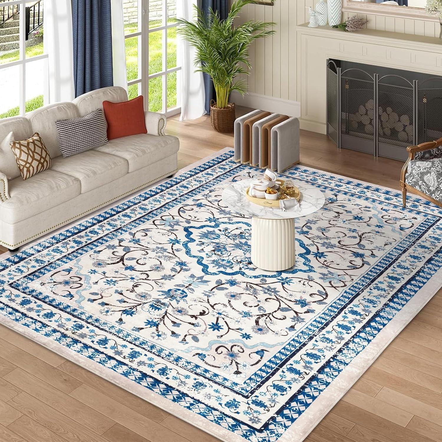 5x7 Area Rug, Large Boho NonSlip Rug for Bedroom Living Room, Oriental