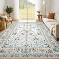 thumbnail image 1 of Toyoso 5x7 Area Rug Living Room Rugs - Machine Washable Traditional Floral Rug Non-Slip Classic Farmhouse Entryway Mat for Indoor Front Door, Kitchen, and Home Décor – Beige, 1 of 9