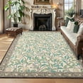 thumbnail image 1 of 5x7 Area Rug for Living Room Washable Botanical Print Bedroom Carpet Low Pile Ultra Thin Throw Cute Kids Nursery Rug Stain Resistant Indoor Rugs for Dining Room Entryway Office, Beige, 1 of 7