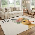 Entryway Rug Yellow 5x7 Area Rug, Retro Yellow Duck Flowers Non-Slip Carpet Living Room Rug ...