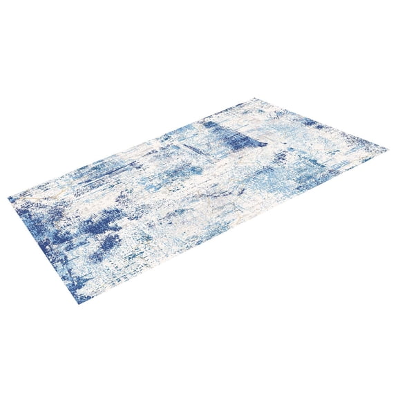 5x7 Area Rug Washable Blue Non-Slip Soft Modern Carpet for Bedroom Living Room Pet Friendly