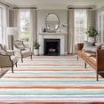 thumbnail image 1 of 5x7 Area Rugs, Abstract Orange, Non-Skid Rubber Backing Large Rectangle Rugs - Living Room Bedroom Home Office, Geometric Striped Ombre Green Indoor Floor Mat Carpets Washable Rug, 1 of 9