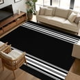 thumbnail image 1 of 5x7 Area Rugs, Black Striped Non-Skid Rubber Backing Large Rectangle Rugs - Living Room Bedroom Home Office, Farmhouse Black White Stripes Indoor Floor Mat Carpets Washable Rug, 1 of 9