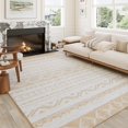 5x7 Area Rugs Boho Beige Washable Carpet for Bedroom Living Room Modern