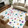 thumbnail image 1 of 5x7 Area Rugs, Colorful Polka Dot Non-Skid Rubber Backing Large Rectangle Rugs - Living Room Bedroom Home Office, Rainbow Color Polka Dots Abstract Indoor Floor Mat Carpets Washable Rug, 1 of 9