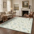 thumbnail image 1 of 5x7 Area Rugs for Living Room and Bedroom, Machine Washable Low Pile Indoor Rug with Non Slip Backing, Lightweight Print Pattern Floor Rug for Modern Farmhouse Home Decor, Wild Daisies Dusty Blue, 1 of 5