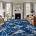 thumbnail image 1 of 5x7 Area Rugs for Living Room, Coastal Boat Ocean Non Slip Area Rugs for Kitchen Bedroom Entryway, Coastal Sea Waves Summer Washable Carpet Runner Rug Floor Mats for Bedroom Home Decor, 1 of 8