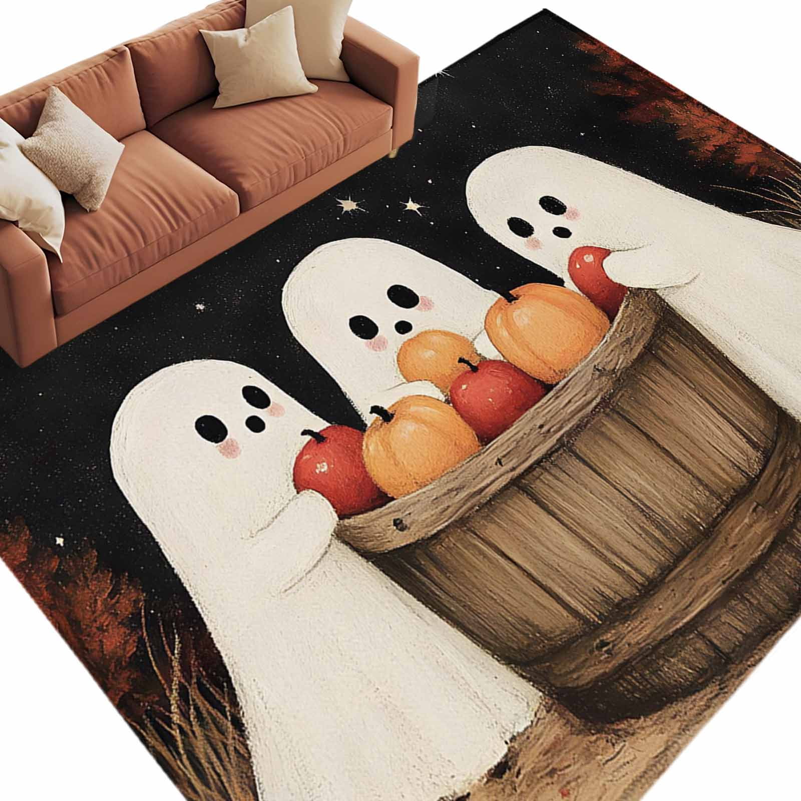 5x7 Area Rugs for Living Room, Cute Ghost Non Slip Area Rugs for ...