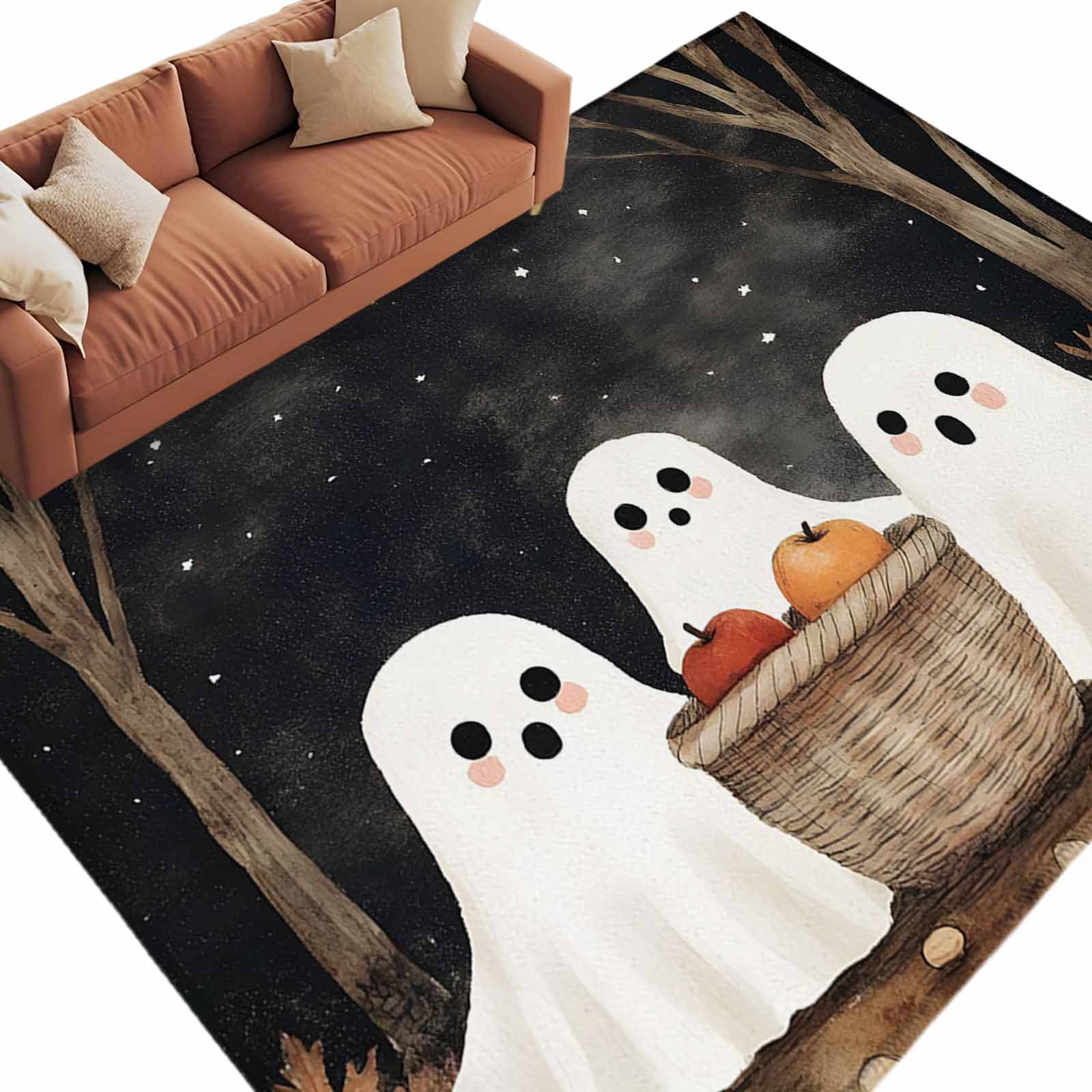 5x7 Area Rugs for Living Room, Cute Ghosts Non Slip Area Rugs for ...