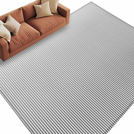 5x7 Area Rugs for Living Room, Gray Striped Non Slip Area Rugs for Kitchen Bedroom Entryway, Modern Minimalist Vertical Stripes Lines Washable Carpet Runner Rug Floor Mats for Bedroom Home Decor