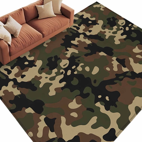 5x7 Area Rugs for Living Room, Green Brown Black Non Slip Area Rugs for Kitchen Bedroom Entryway, Vintage Farmhouse Abstract Patterned Washable Carpet Runner Rug Floor Mats for Bedroom Home Decor