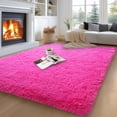 thumbnail image 1 of 5x7 Area Rugs for Living Room, Large Fluffy Rug for Bedroom, Soft Shag Shaggy Fuzzy Carpets for Boys and Girls Dorm Room Home Decor (5ft x 7ft, Hot Pink), 1 of 14