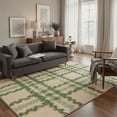 thumbnail image 1 of 5x7 Area Rugs for Living Room Machine Washable Non Slip Low Pile Indoor Rugs, Print Pattern Light Weight Throw Rug for Bedroom, Scallop Plaid, Sage Beige, 1 of 5